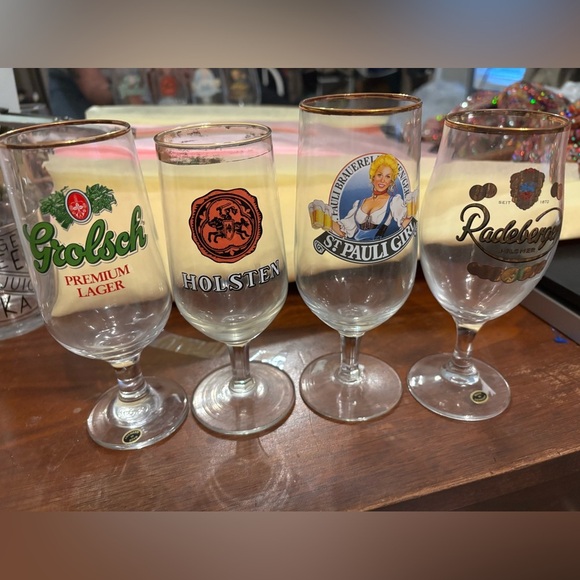 Vintage German beer glasses set of 4 - Picture 2 of 11